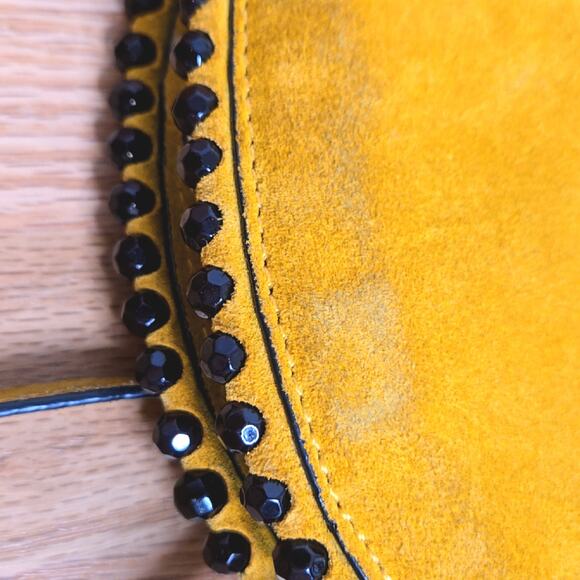 ZARA Gold and Black women's embelished suede crossbody purse - Picture 3 of 8